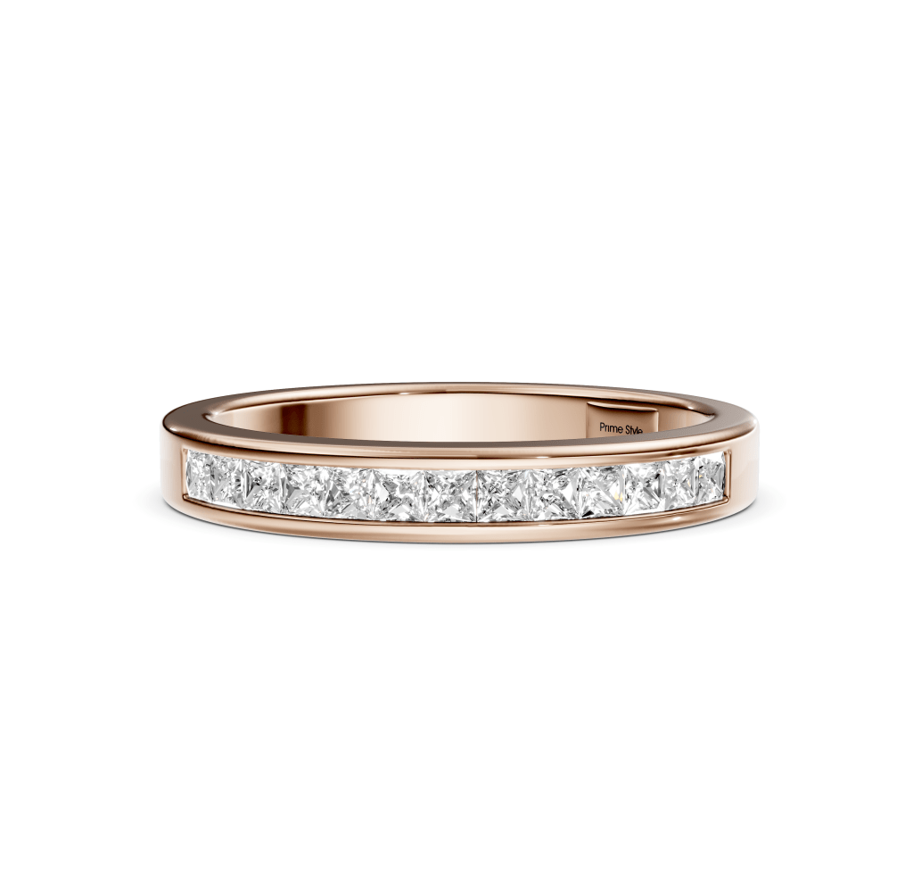 0.35 CT Princess Cut Natural Diamonds - Wedding Band - Primestyle.com
