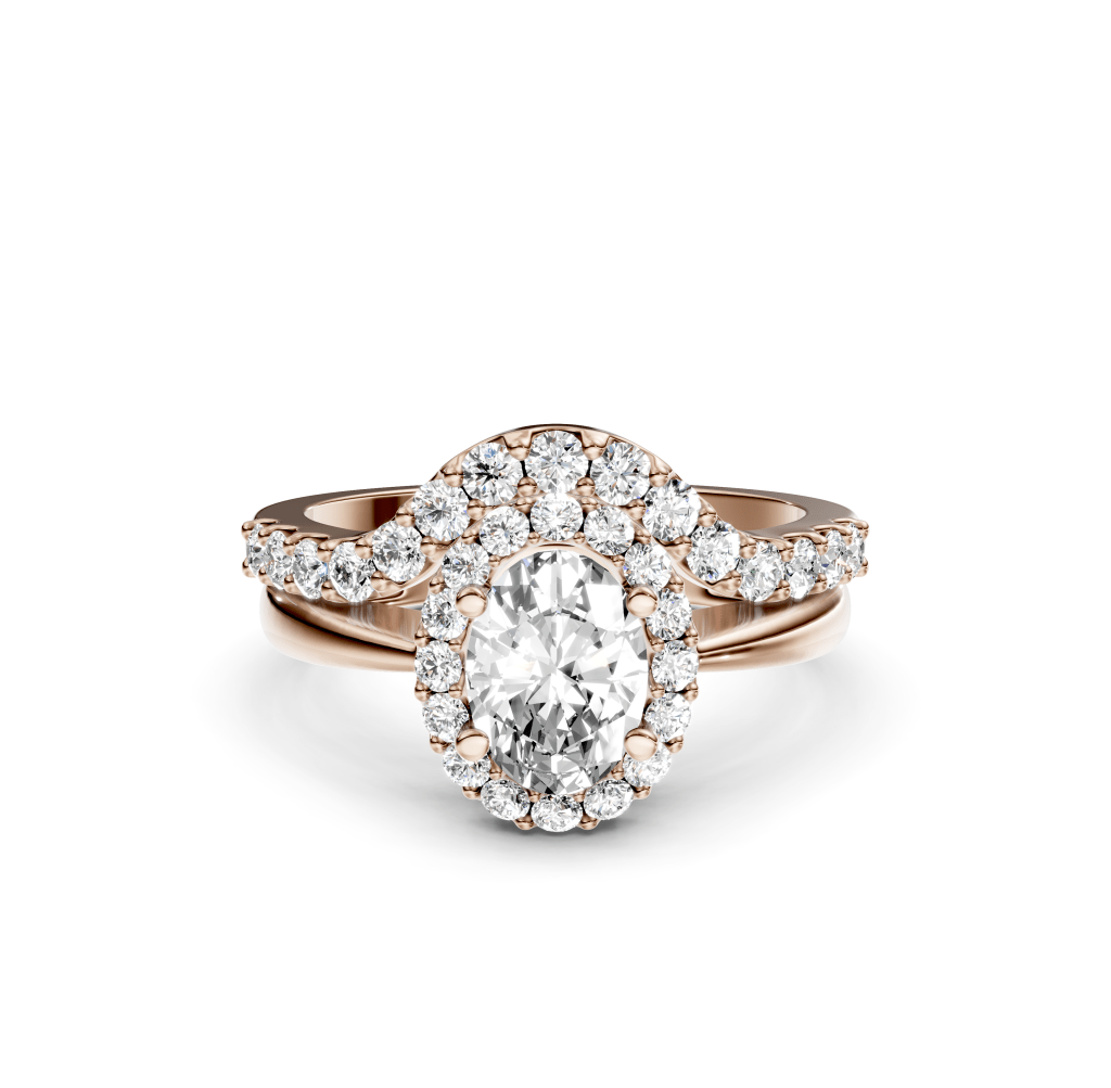 1.10-2.25 CT Oval &amp; Round Cut Natural Diamonds - Bridal Set - Primestyle.com