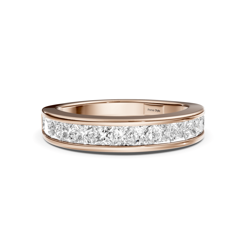 1.00 CT Princess Cut Natural Diamonds - Wedding Band - Primestyle.com