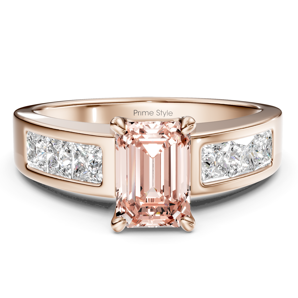 1.80-4.80 CT Emerald &amp; Princess Cut Fancy Pink Diamonds - Engagement Ring