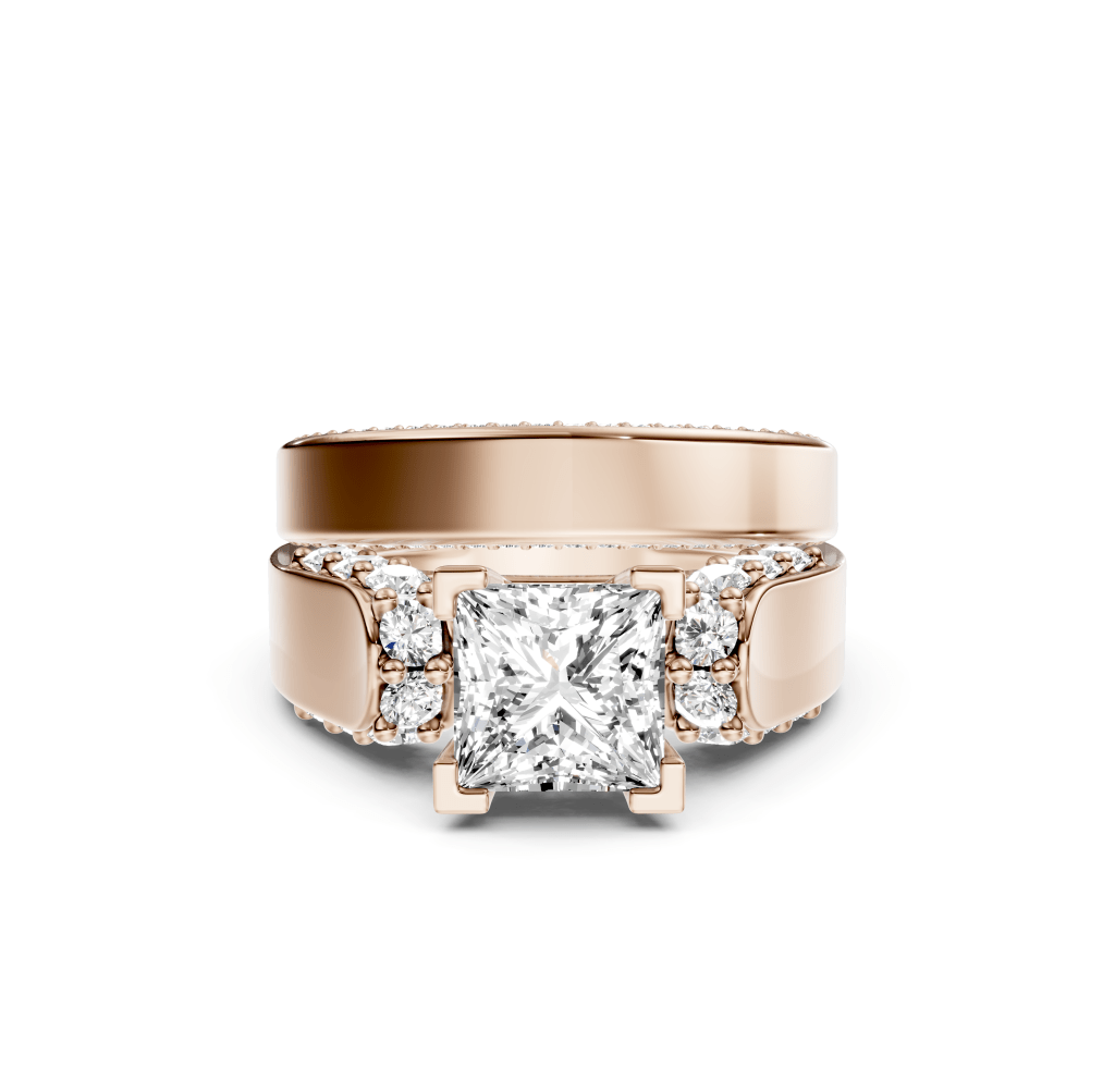 1.45-6.95 CT Princess & Round Cut Lab Grown Diamonds - Bridal Set
