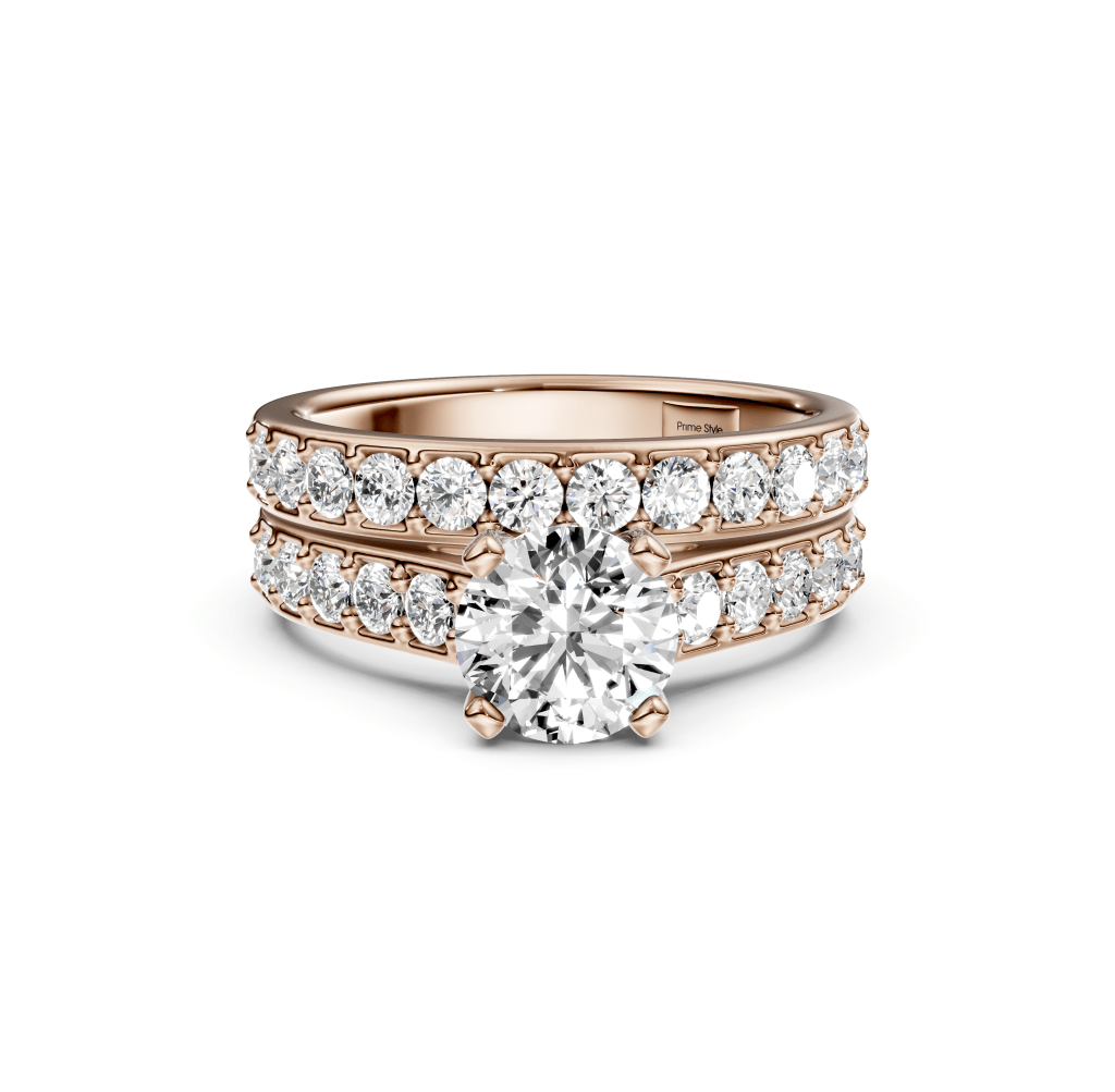 1.35-2.50 CT Round Cut Natural Diamonds - Bridal Set - Primestyle.com
