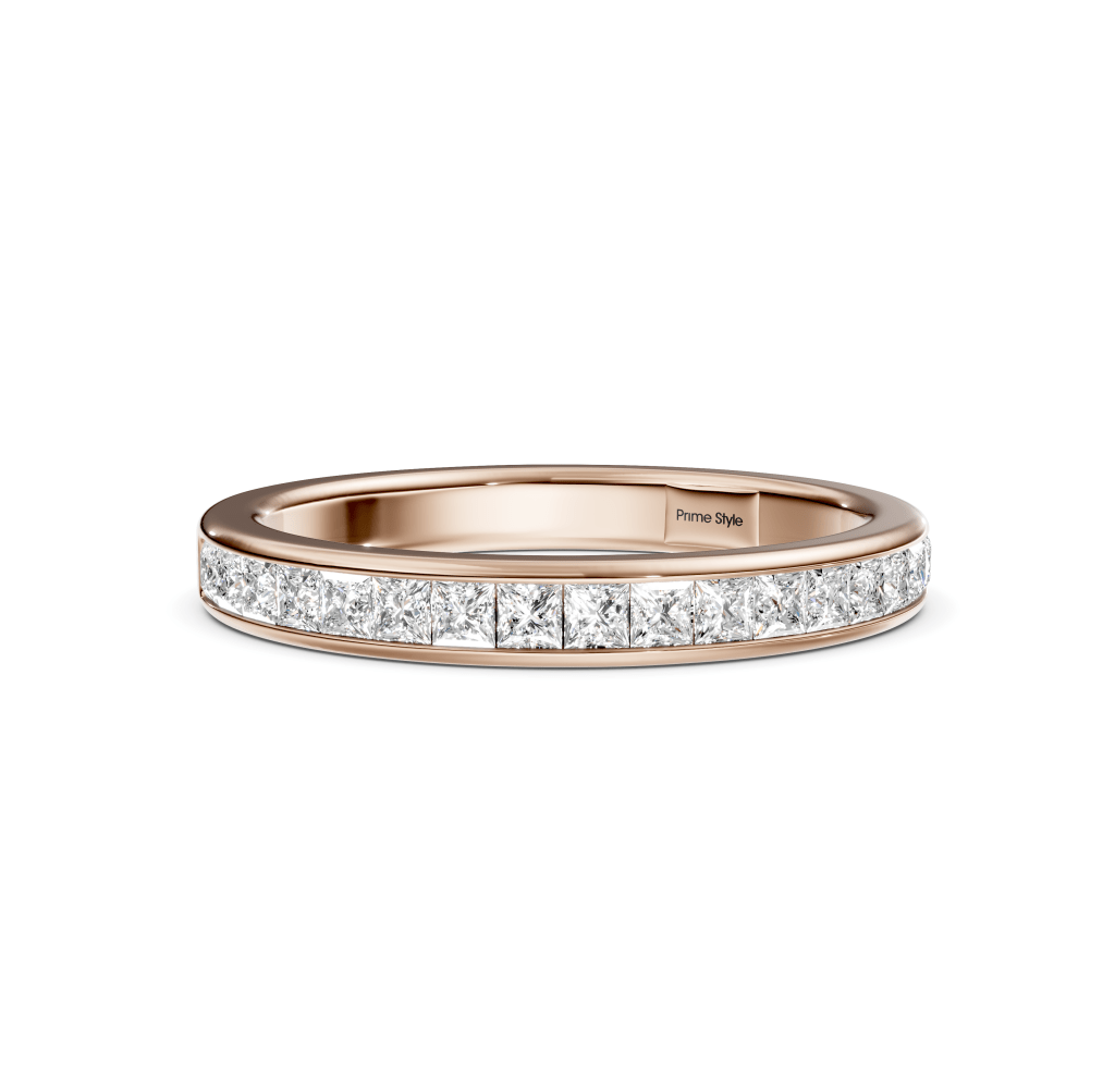 0.90 CT Princess Cut Natural Diamonds - Wedding Band - Primestyle.com