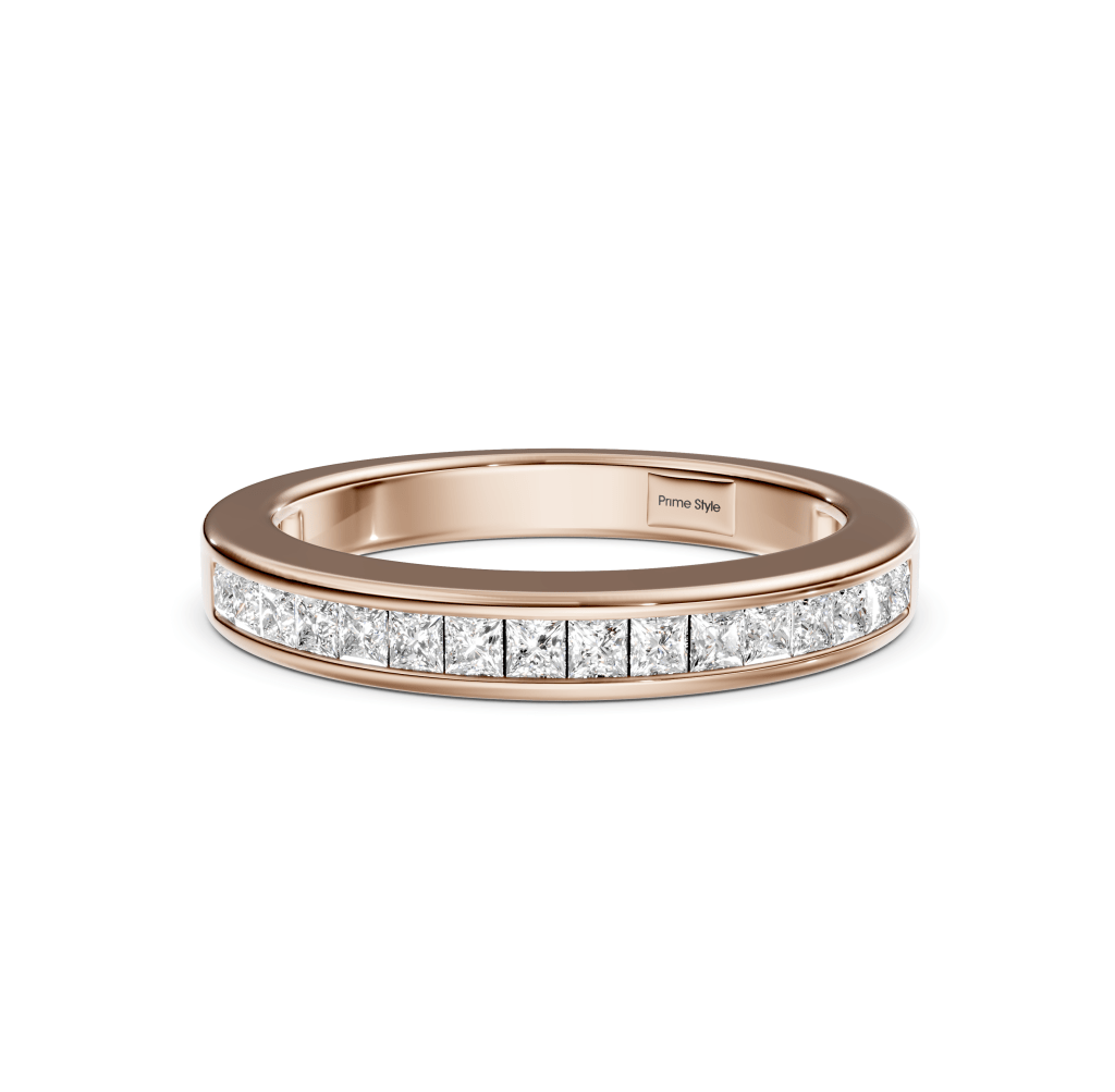 0.40 CT Princess Cut Lab Grown Diamonds - Wedding Band - Primestyle.com