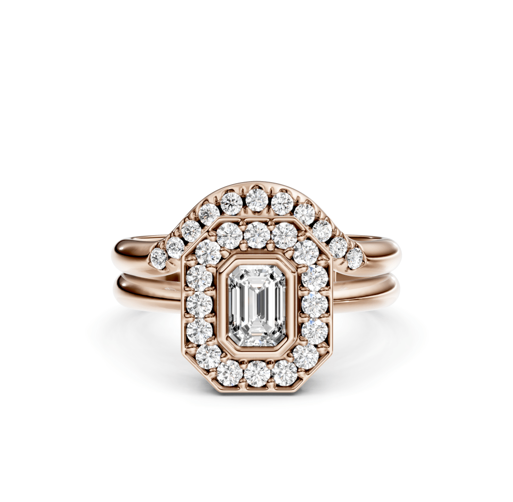 1.00-6.50 CT Emerald &amp; Round Cut Lab Grown Diamonds - Bridal Set - Primestyle.com
