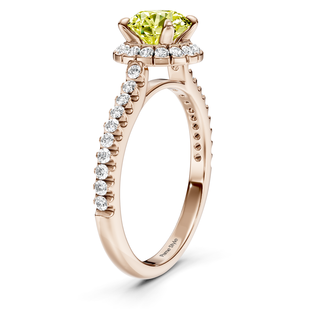 1.35-4.35 CT Round Cut Fancy Yellow Diamonds - Engagement Ring