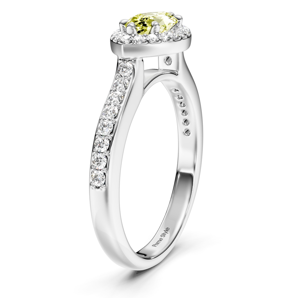 1.30-4.30 CT Marquise &amp; Round Cut Fancy Yellow Diamonds - Engagement Ring