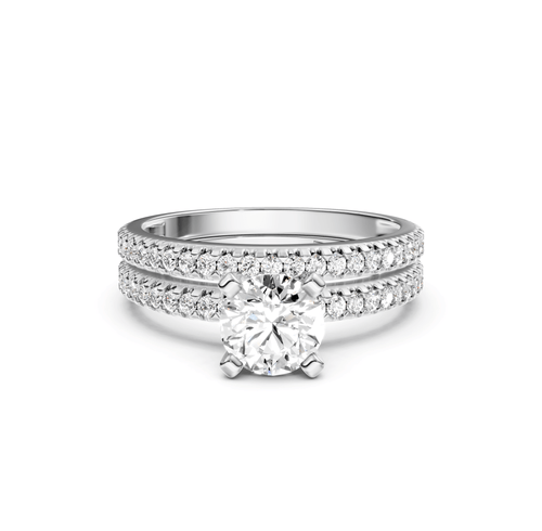 0.80 - 1.95 CT Round Cut Natural Diamonds - Bridal Set - Primestyle.com