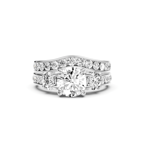 1.55-2.70 CT Round Cut Natural Diamonds - Bridal Set - Primestyle.com