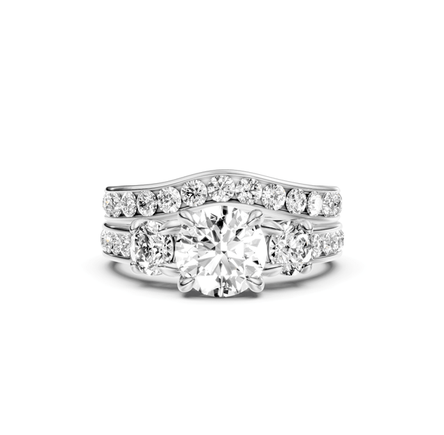 1.55-2.70 CT Round Cut Natural Diamonds - Bridal Set