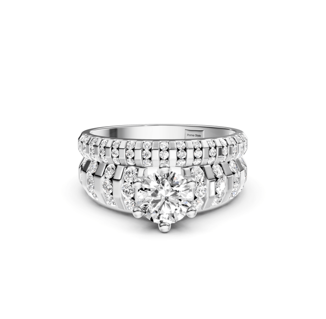 1.35-2.50 CT Round Cut Natural Diamonds - Bridal Set