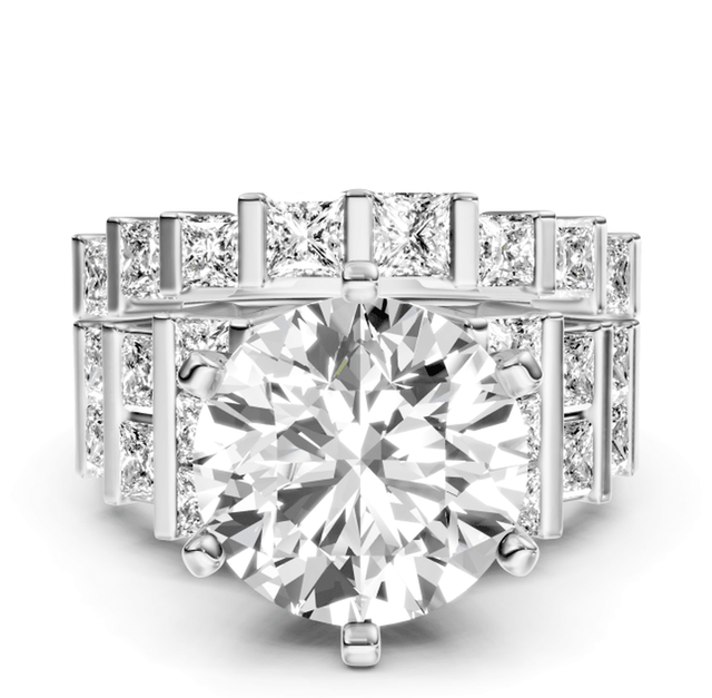2.50-8.00 CT Princess & Round Cut Lab Grown Diamonds - Bridal Set