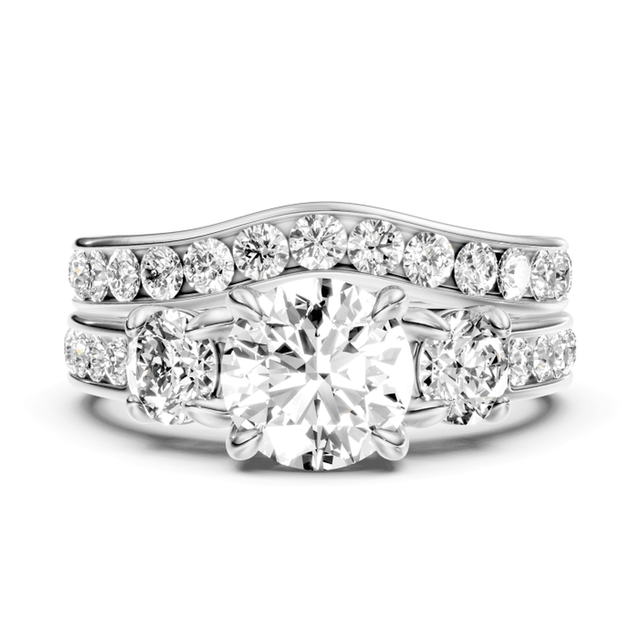 1.70-7.20 CT Round Cut Lab Grown Diamonds - Bridal Set