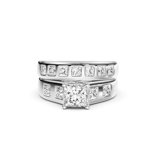 1.65 - 7.15 CT Princess Cut Lab Grown Diamonds - Bridal Set - Primestyle.com