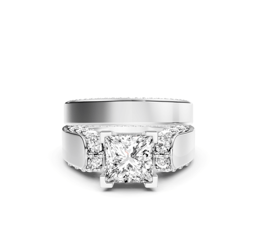 1.45 - 6.95 CT Princess & Round Cut Lab Grown Diamonds - Bridal Set - Primestyle.com