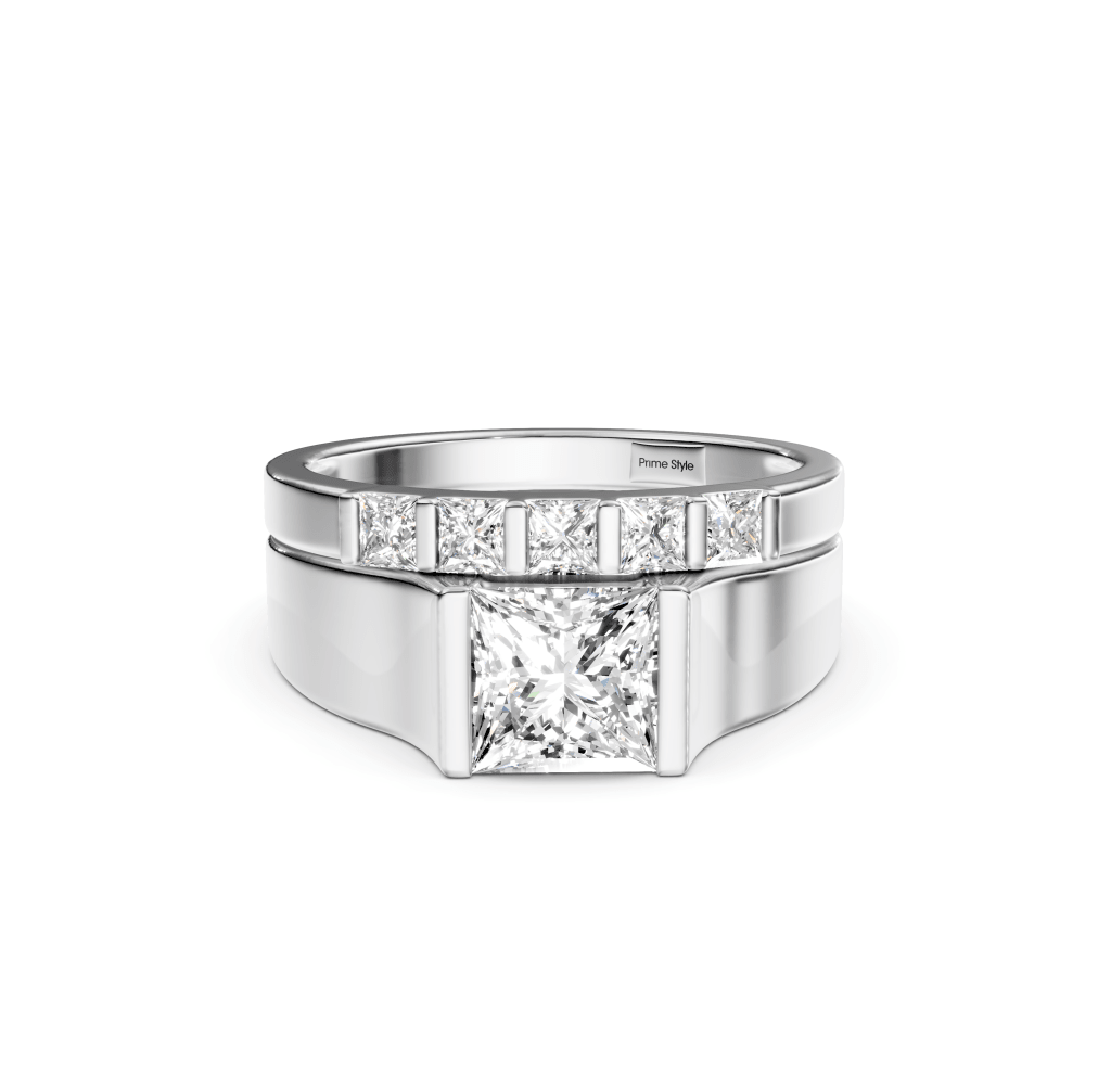 0.90 - 6.40 CT Princess Cut Diamonds - Bridal Set - Primestyle.com