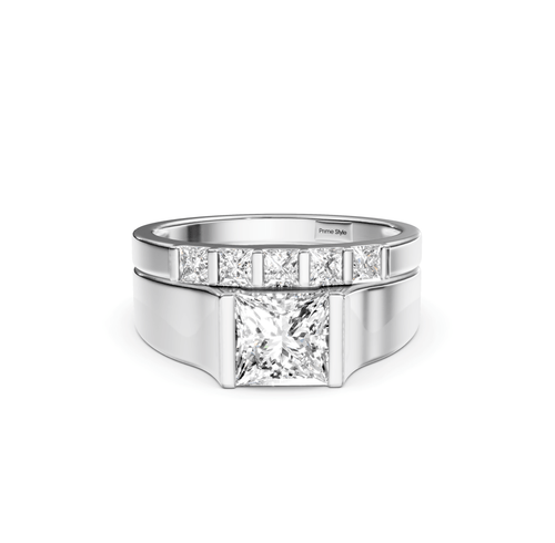 0.90 - 6.40 CT Princess Cut Diamonds - Bridal Set - Primestyle.com
