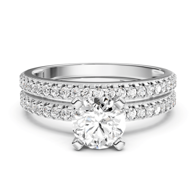 0.95-6.45 CT Round Cut Lab Grown Diamonds - Bridal Set