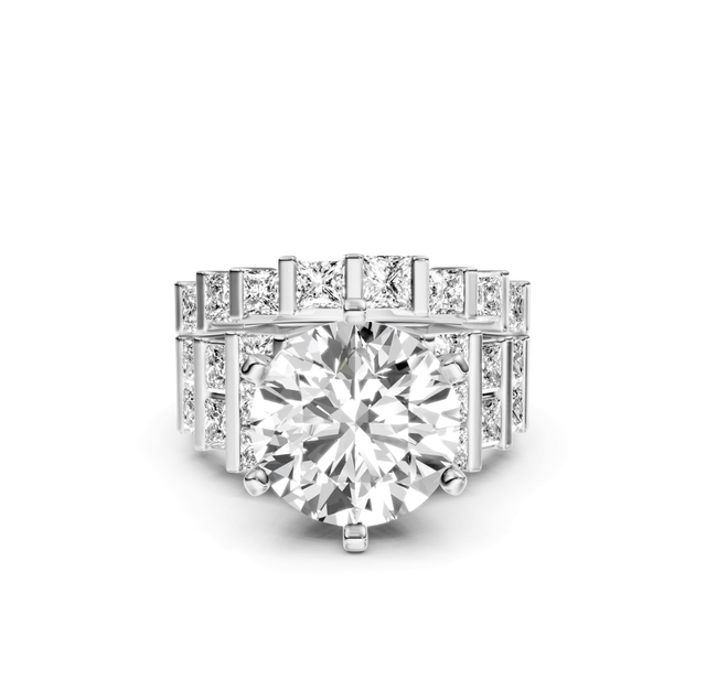 2.50-8.00 CT Princess & Round Cut Lab Grown Diamonds - Bridal Set