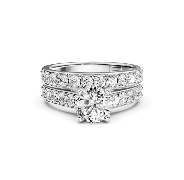 1.35-2.50 CT Round Cut Natural Diamonds - Bridal Set