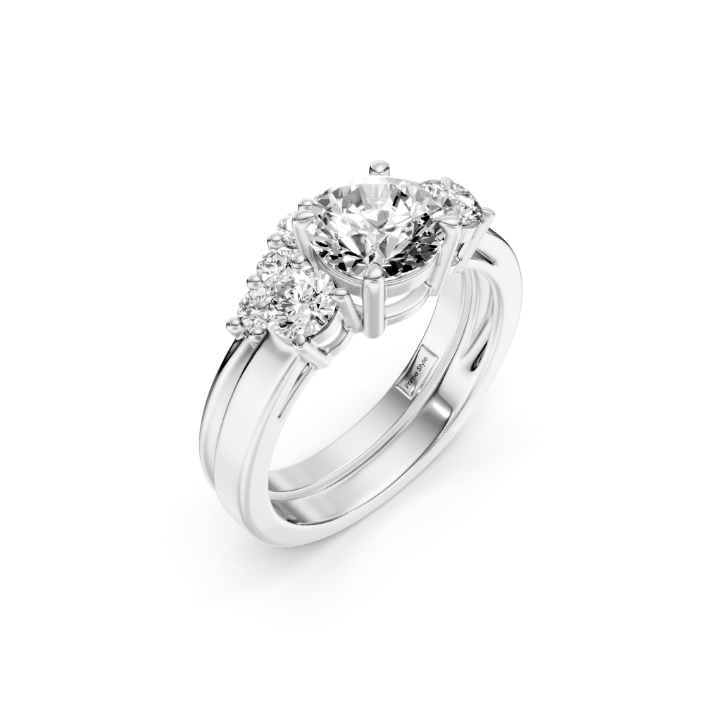 1.05 - 6.55 CT Round Cut Lab Grown Diamonds - Bridal Set - Primestyle.com