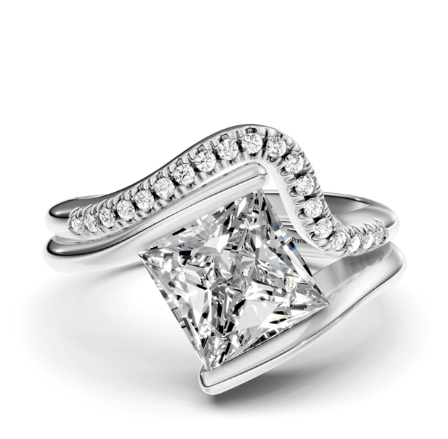 0.60-6.10 CT Princess & Round Cut Lab Grown Diamonds - Bridal Set