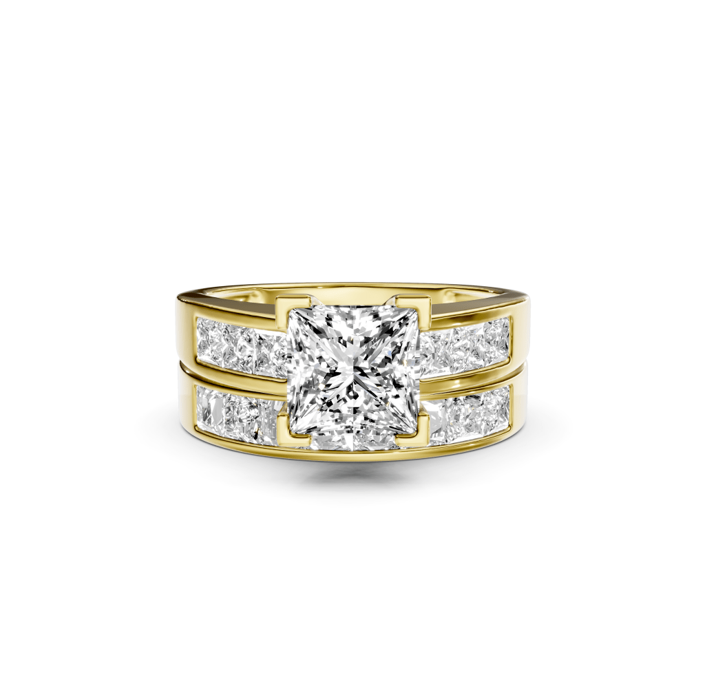2.30-7.80 CT Princess Cut Lab Grown Diamonds - Bridal Set