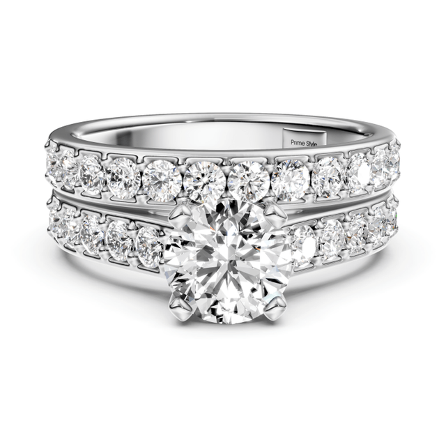 1.50-7.00 CT Round Cut Lab Grown Diamonds - Bridal Set