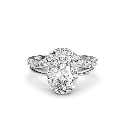 1.10-2.25 CT Oval & Round Cut Natural Diamonds - Bridal Set - Primestyle.com