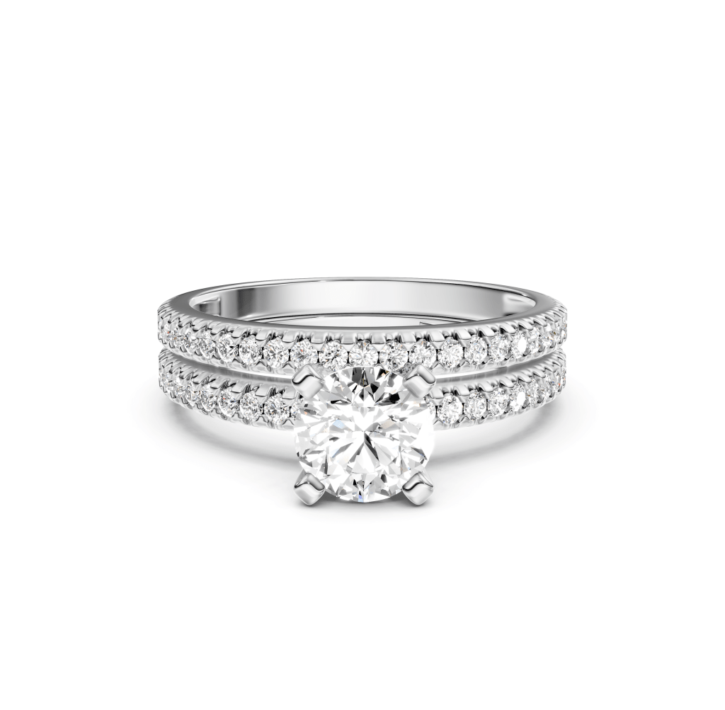 0.95 - 6.45 CT Round Cut Lab Grown Diamonds - Bridal Set - Primestyle.com