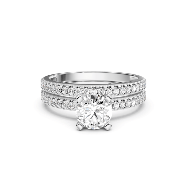 0.95-6.45 CT Round Cut Lab Grown Diamonds - Bridal Set
