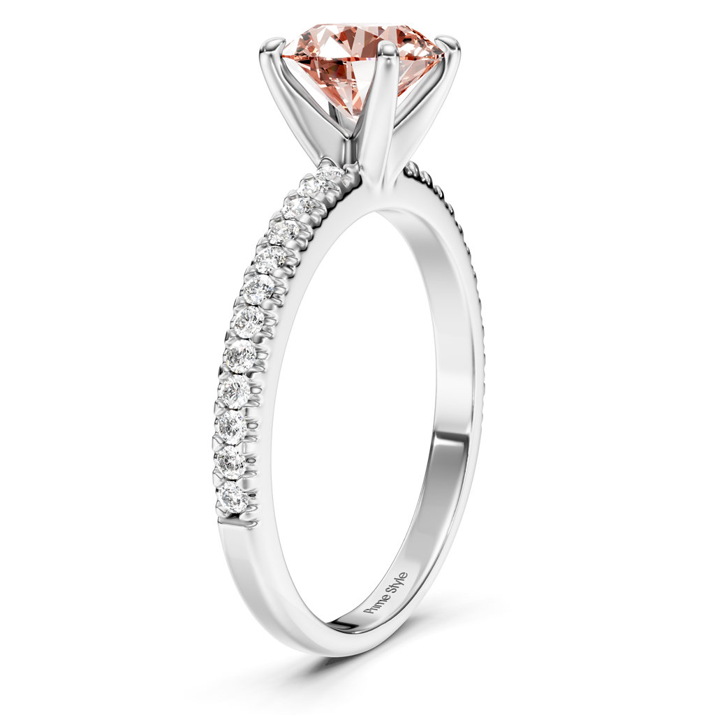 1.20-4.20 CT Round Cut Fancy Pink Diamonds - Engagement Ring