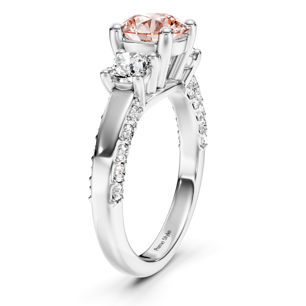 1.90-4.90 CT Round Cut Fancy Pink Diamonds - Engagement Ring