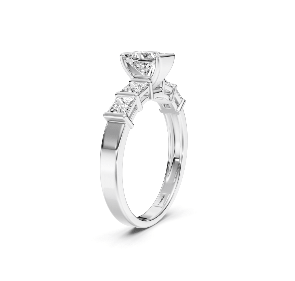 1.30-6.80 CT Princess Cut Lab Grown Diamonds - Engagement Ring