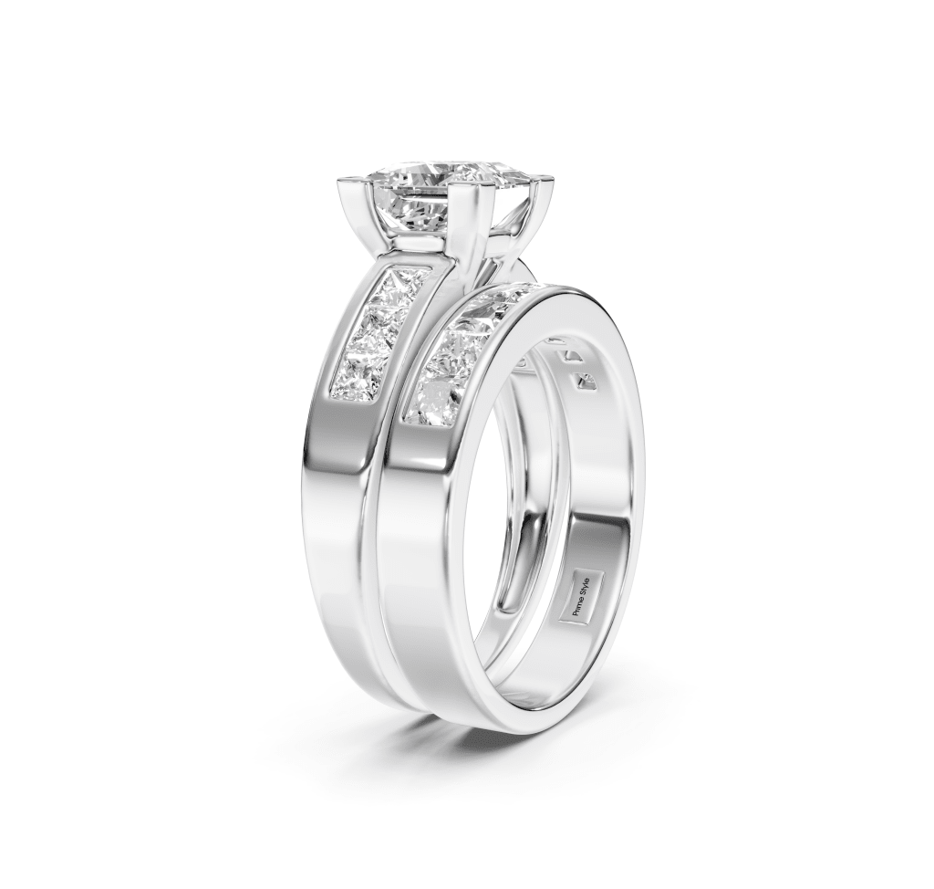 2.30-7.80 CT Princess Cut Lab Grown Diamonds - Bridal Set