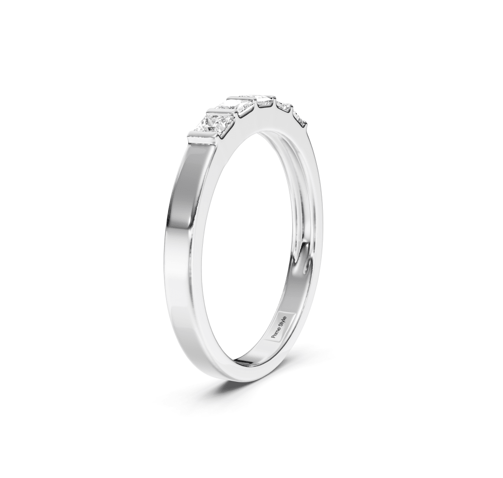 0.40 CT Princess Cut Lab Grown Diamonds - Wedding Band