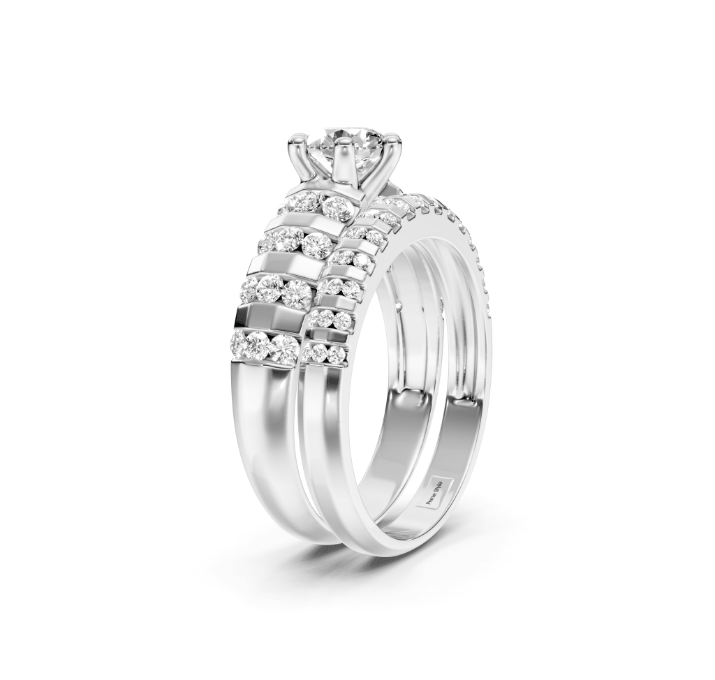 1.35-2.50 CT Round Cut Natural Diamonds - Bridal Set - Primestyle.com