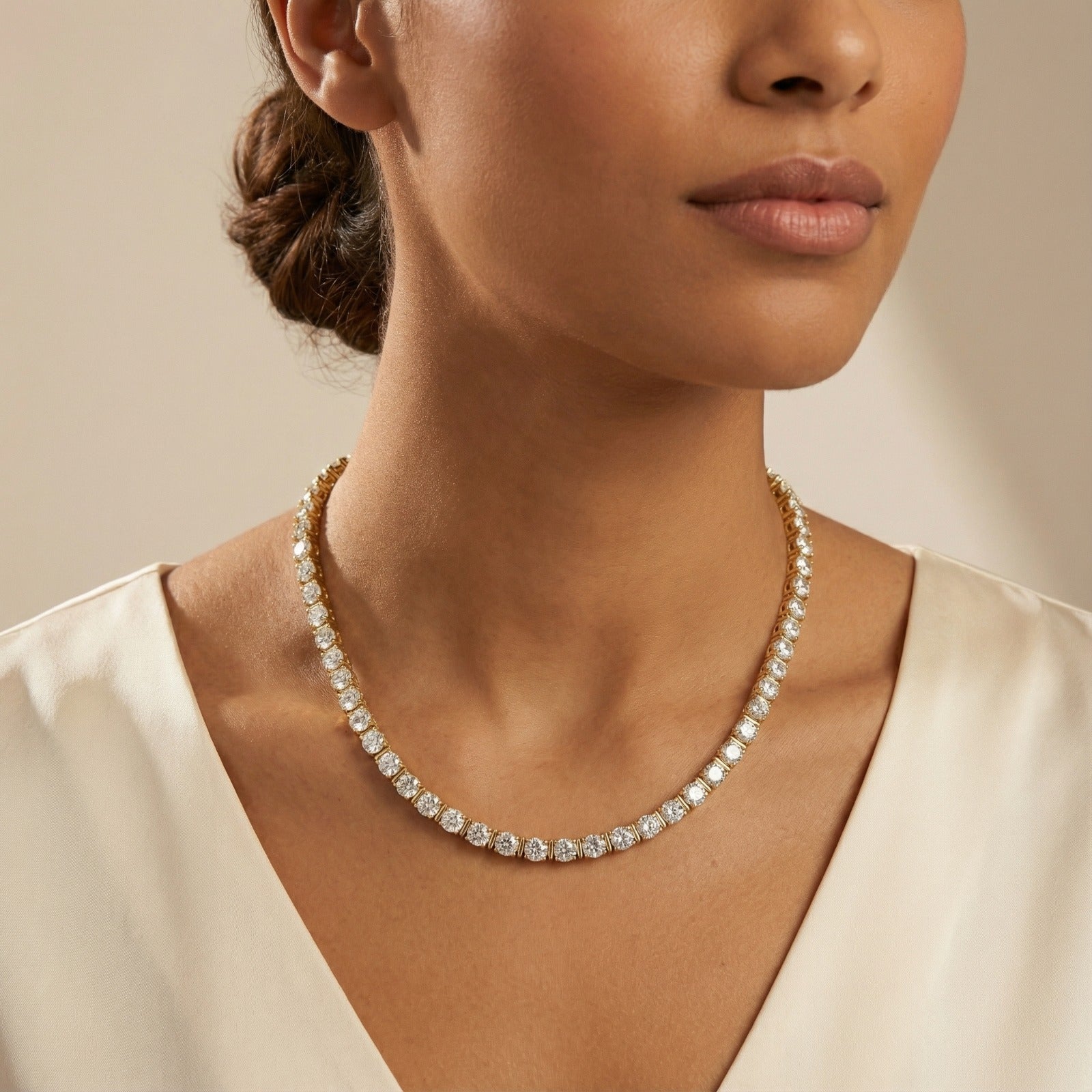 5.00 CT Round Cut Diamonds - Diamond Necklace