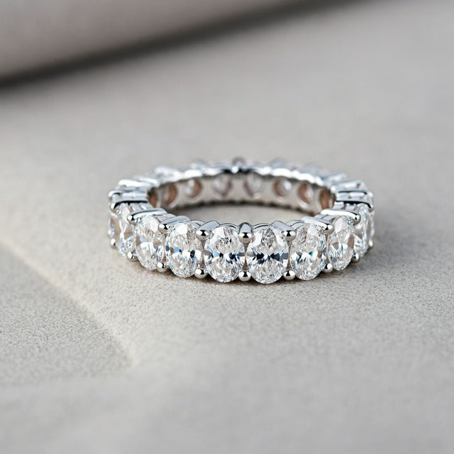 2.00-10.00 CT Oval Cut Lab Grown Diamonds - Eternity Rings