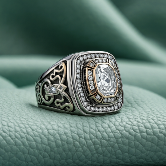 Regalia Oval and Round Cut Diamond Emblem Ring