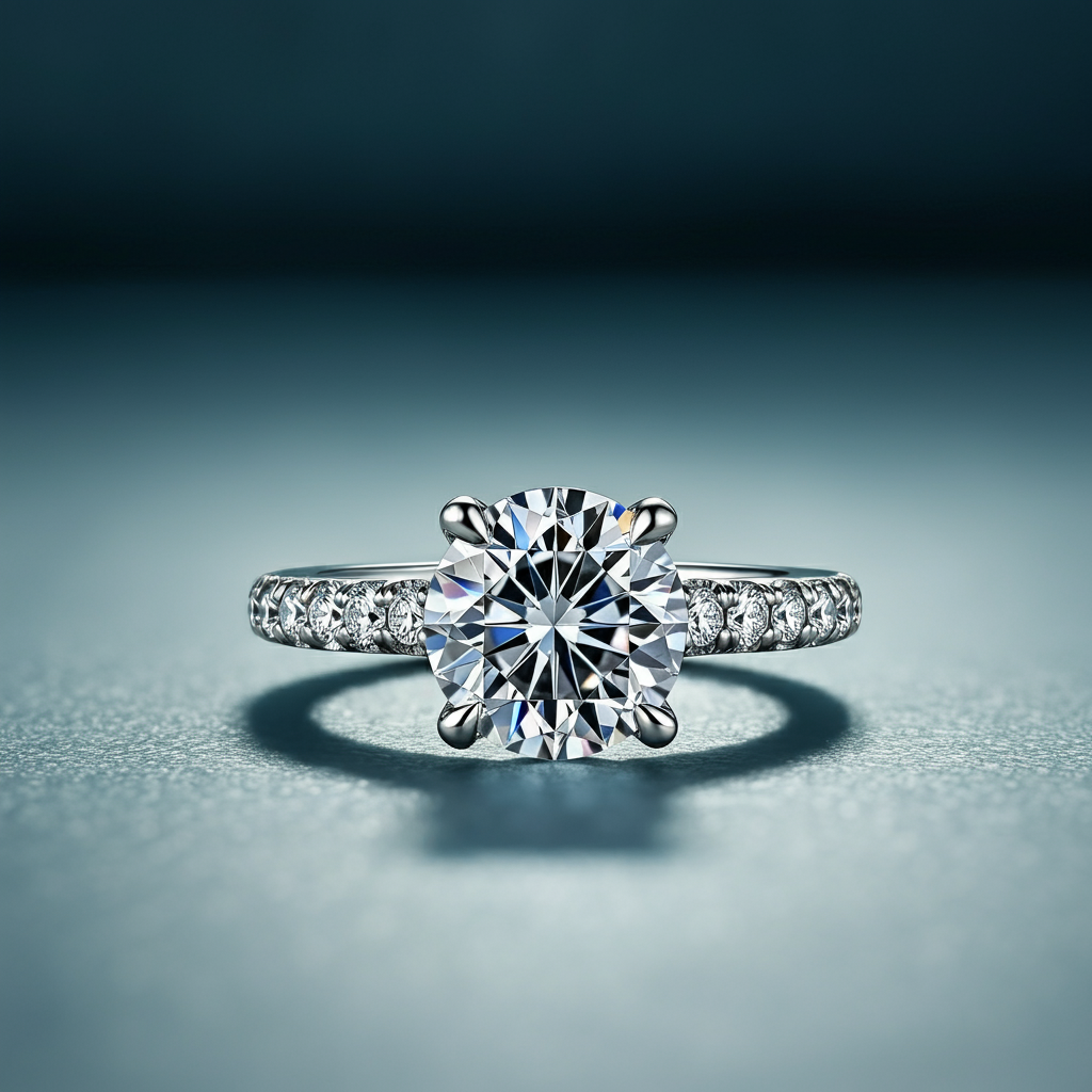 Lustre Pavé Solitaire Diamond Ring