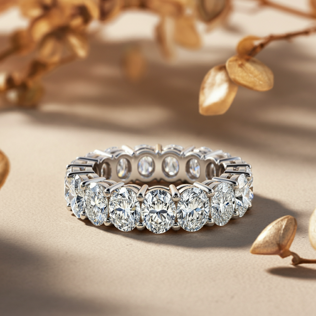 Celestia Oval Cut Diamond Eternity Ring