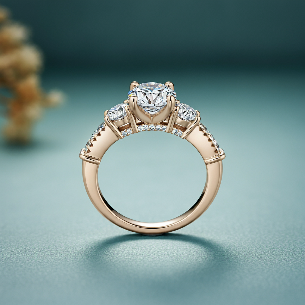 Aurora Three-Stone Diamond Ring