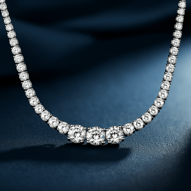 Stellar Three-Diamond Tennis Necklace
