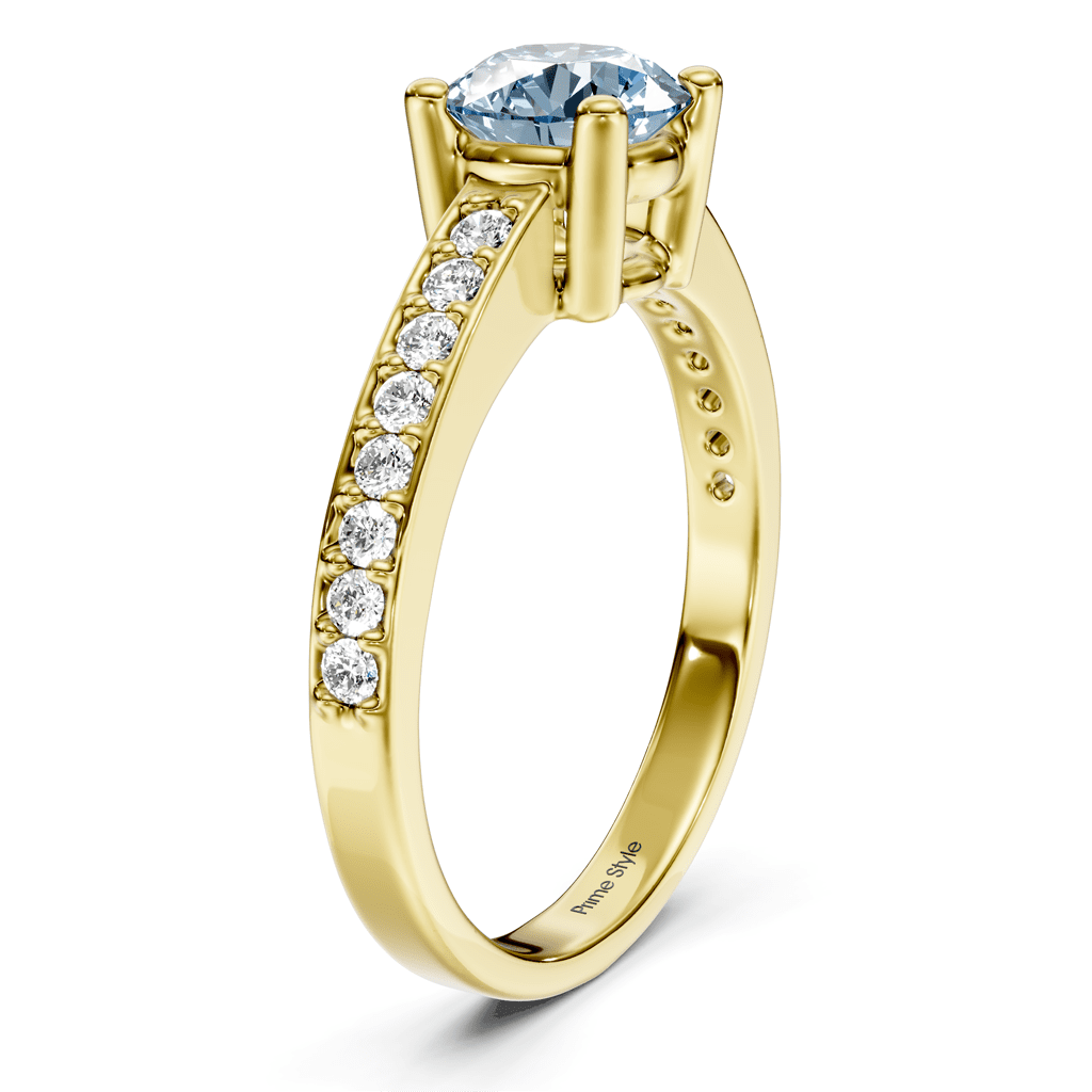 1.25-4.25 CT Round Cut Fancy Blue Diamonds - Engagement Ring