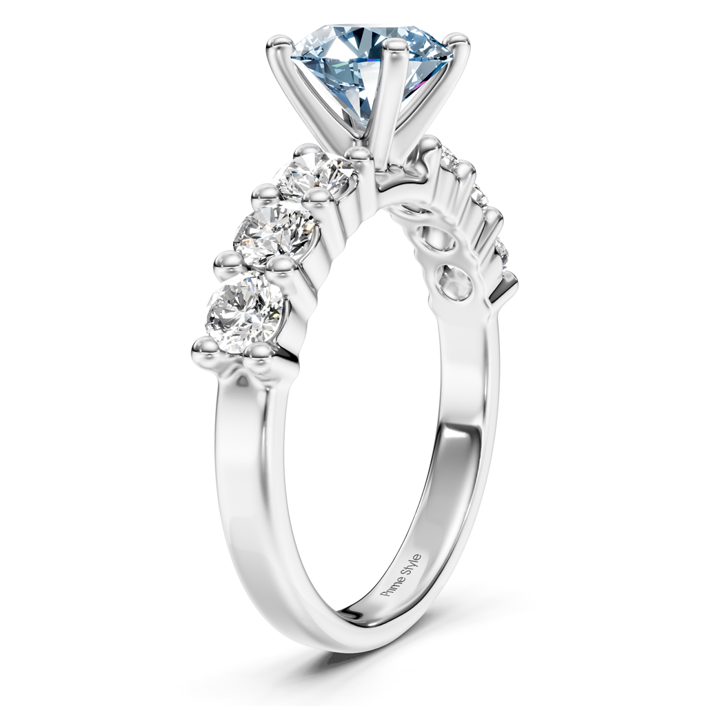 1.90-4.90 CT Round Cut Fancy Blue Diamonds - Engagement Ring