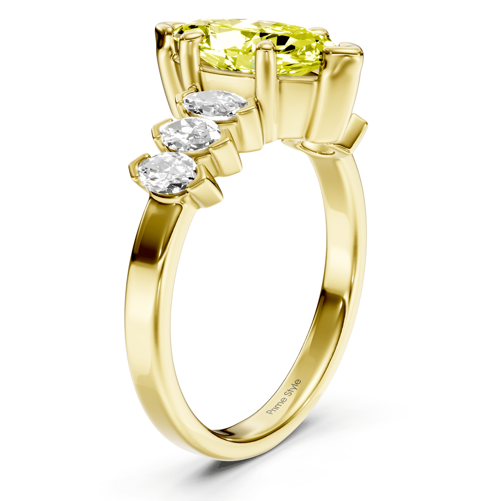 2.00-5.00 CT Marquise Cut Fancy Yellow Diamonds - Engagement Ring