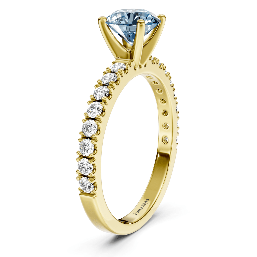 1.40 - 4.40 CT Round Cut Fancy Blue Diamonds - Engagement Ring - Primestyle.com