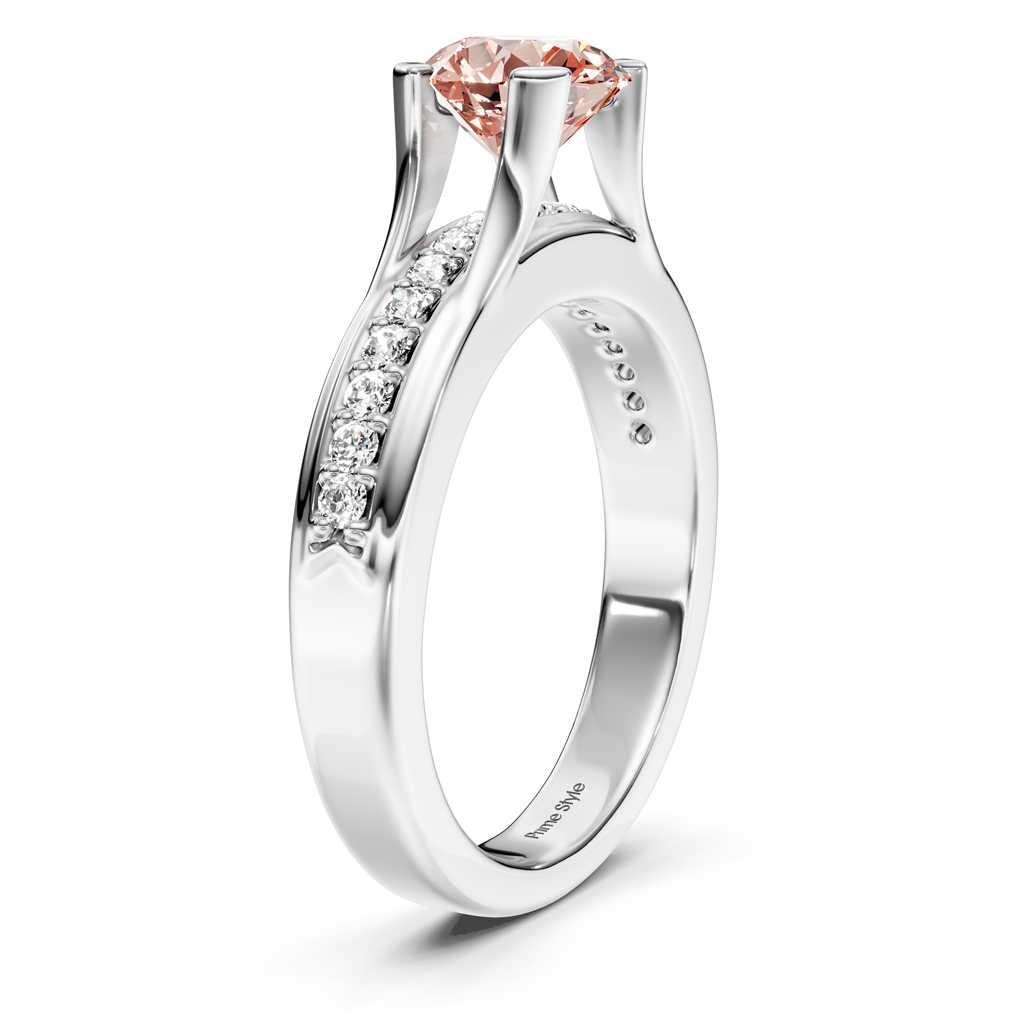 1.25-4.25 CT Round Cut Fancy Pink Diamonds - Engagement Ring