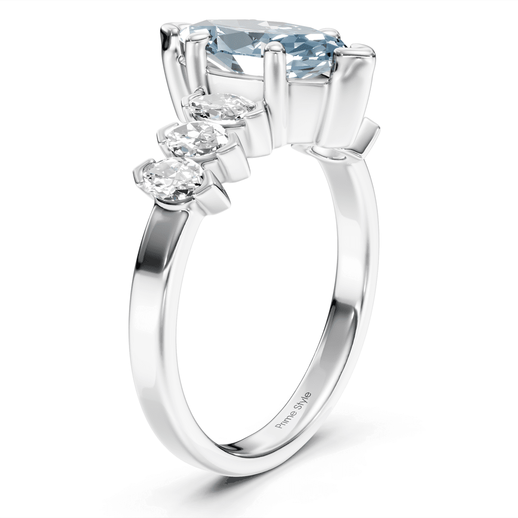 2.00 - 5.00 CT Marquise Cut Fancy Blue Diamonds - Engagement Ring - Primestyle.com
